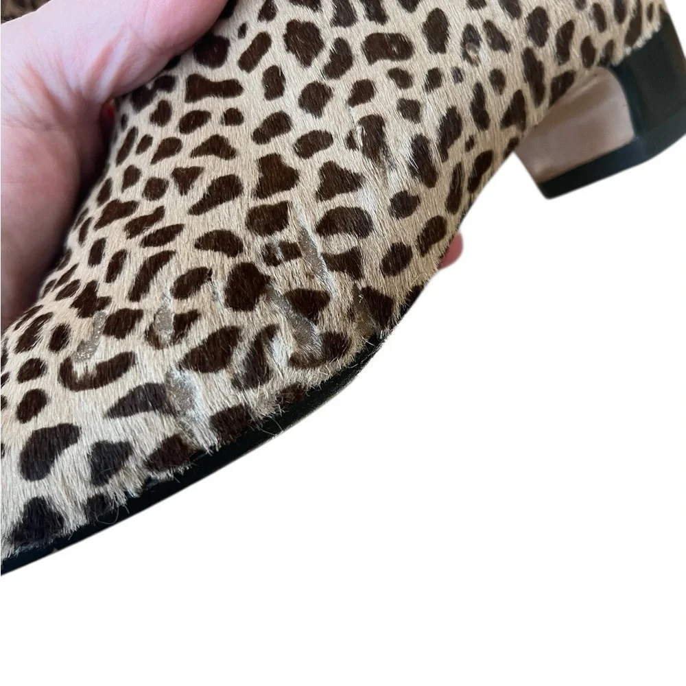 Walter Steiger Leopard Print Pony Hair Ankle Back Zipper with Ball Pull